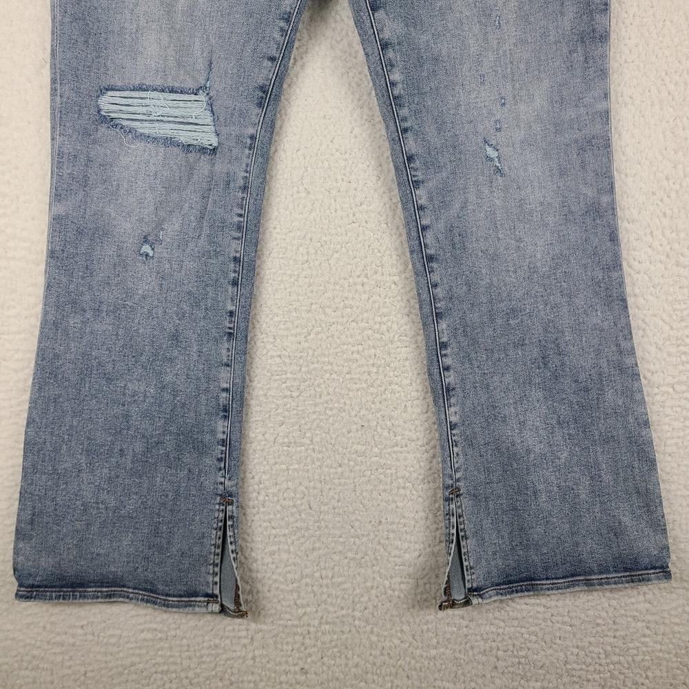 Express Jeans Womens 16S 16 Short Skyscraper Mid Rise Distress Light Wash EC - Picture 2 of 14